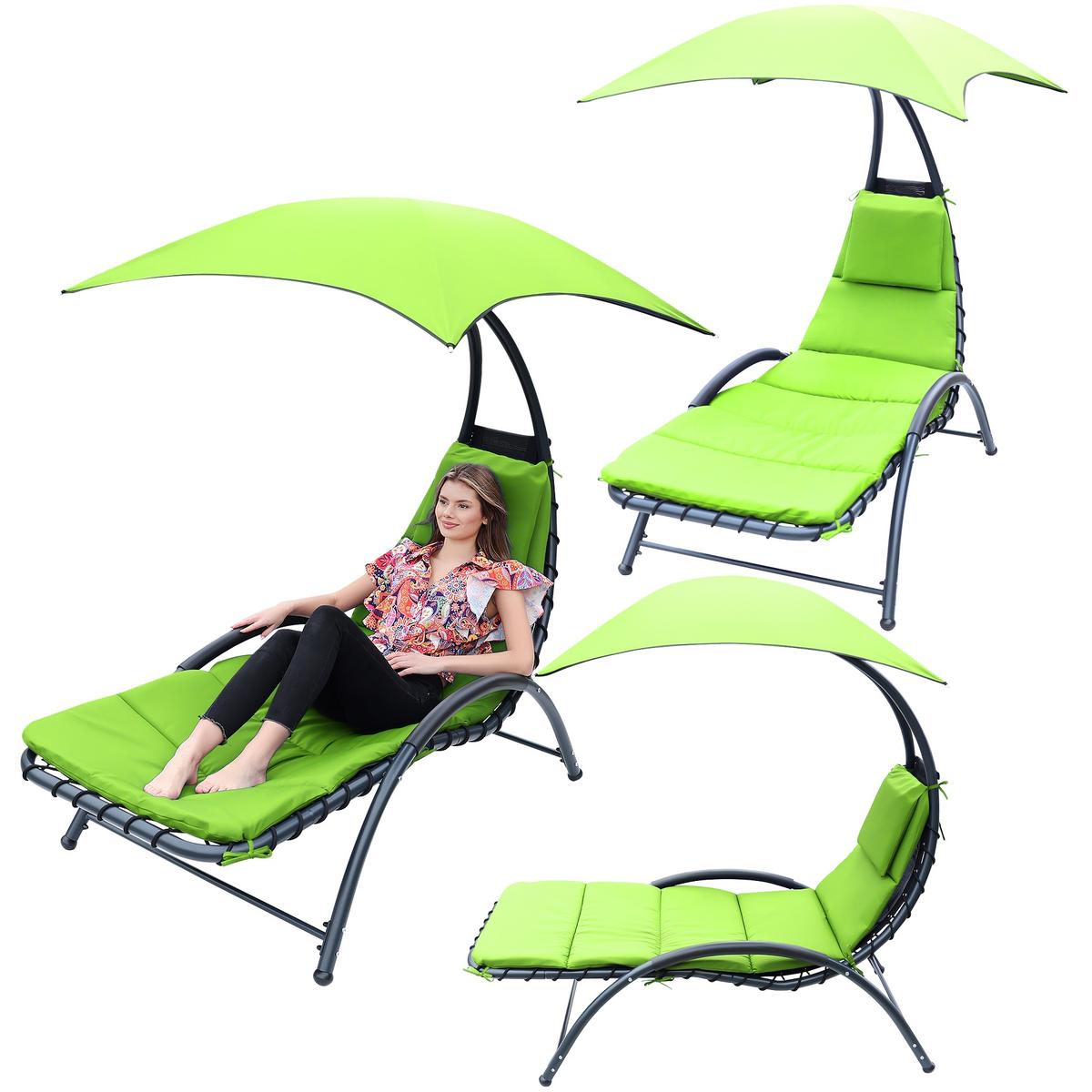 LEŻAK FOTEL Z PARASOLEM BERGAMO 200x125x180CM LIMONKA LEŻAK FOTEL Z PARASOLEM BERGAMO 200x125x180CM LIMONKA