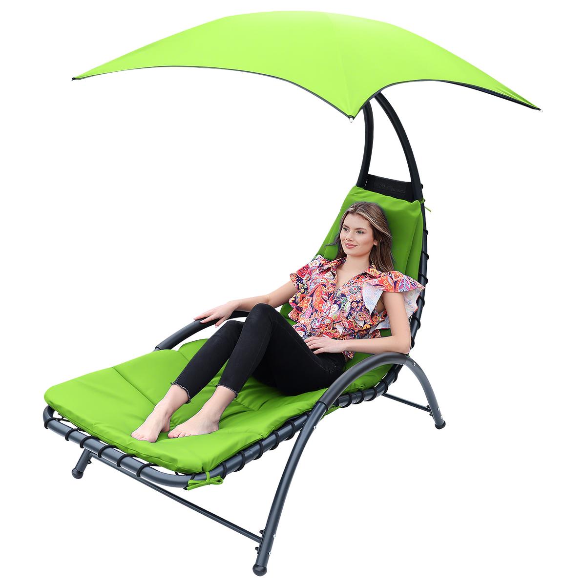 LEŻAK FOTEL Z PARASOLEM BERGAMO 200x125x180CM LIMONKA LEŻAK FOTEL Z PARASOLEM BERGAMO 200x125x180CM LIMONKA