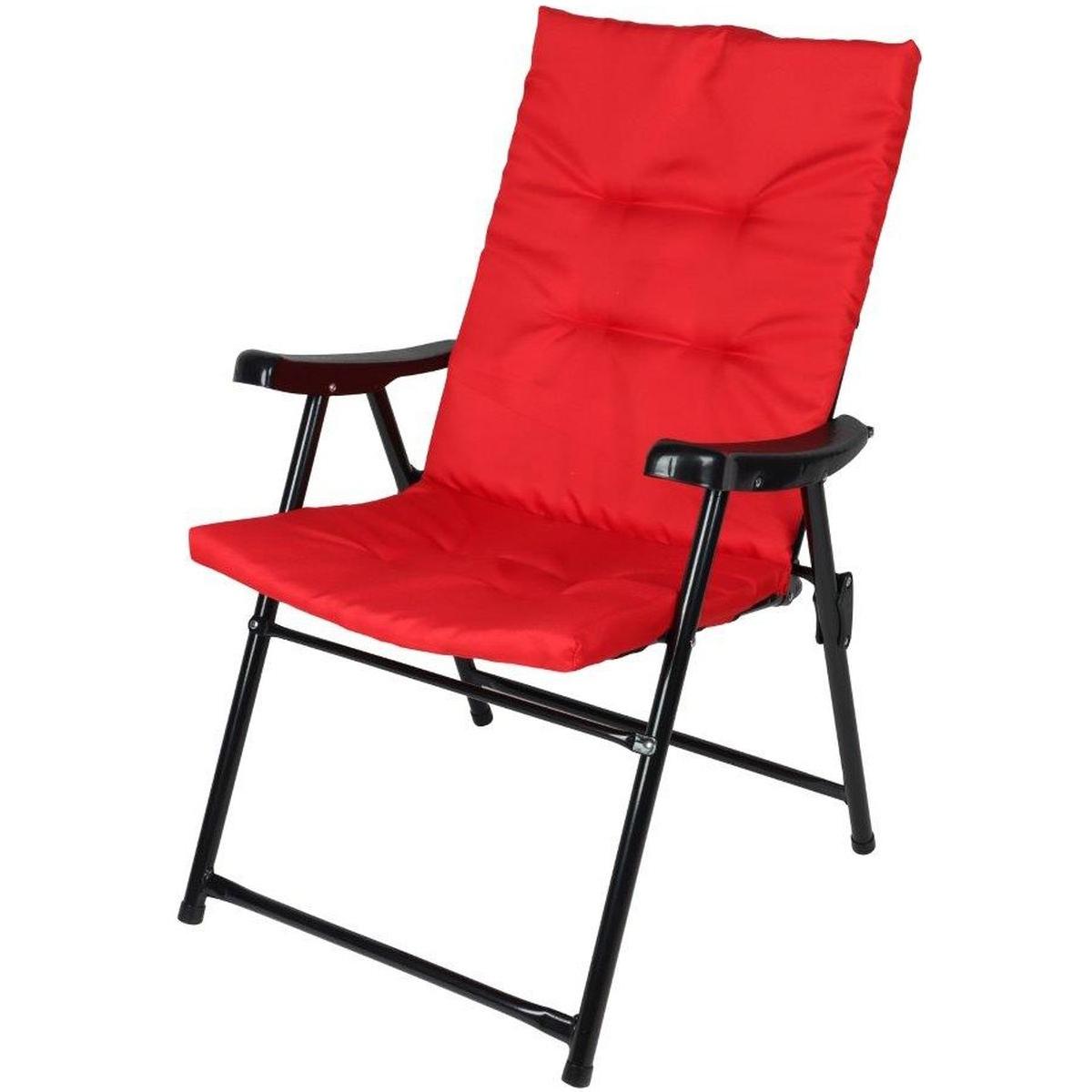 KRZESŁO OGRODOWE SKŁADANE 59X66X45/90CM Z PODUSZKĄ CZERWONE KRZESŁO OGRODOWE SKŁADANE 59X66X45/90CM Z PODUSZKĄ CZERWONE