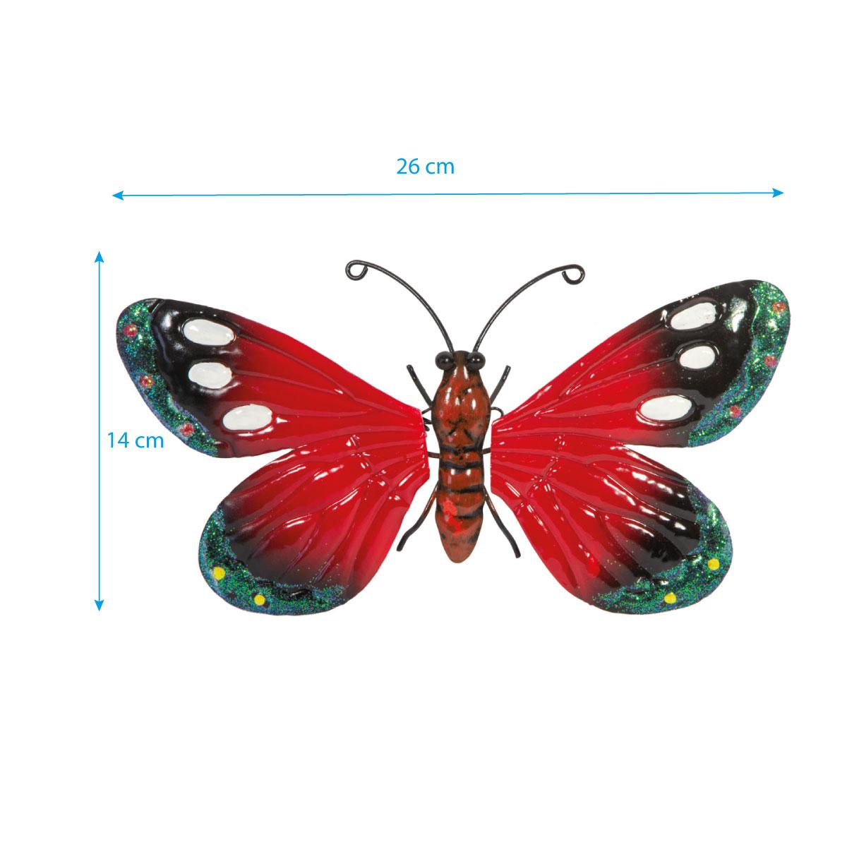 MOTYL DEKORACYJNY 26CM CZERWONY MOTYL DEKORACYJNY 26CM CZERWONY