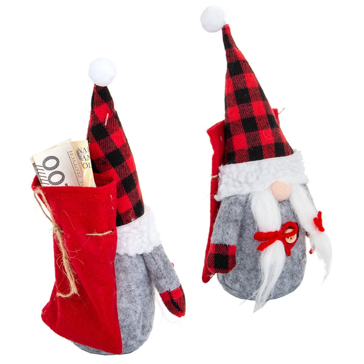 MIKOŁAJEK DEKORACYJNY Z WORKIEM NA PREZENT 20CM GIRL MIKOŁAJEK DEKORACYJNY Z WORKIEM NA PREZENT 20CM GIRL