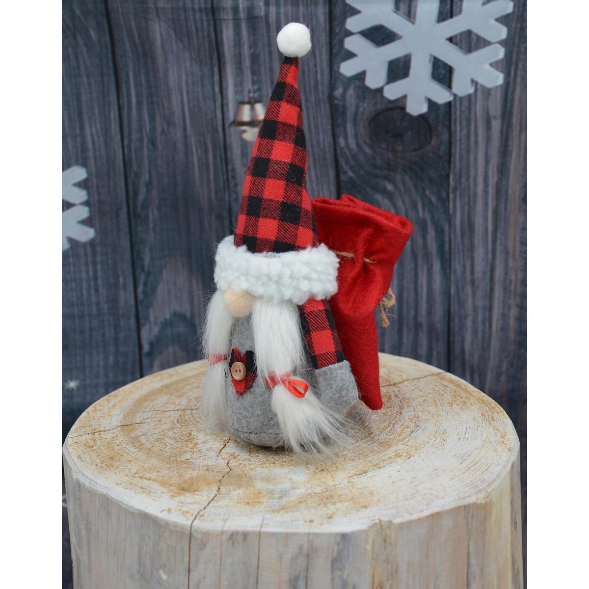 MIKOŁAJEK DEKORACYJNY Z WORKIEM NA PREZENT 20CM GIRL MIKOŁAJEK DEKORACYJNY Z WORKIEM NA PREZENT 20CM GIRL