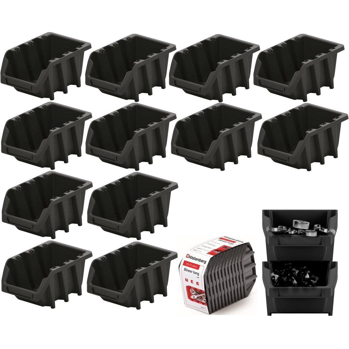 ZESTAW POJEMNIKÓW KUWET WARSZTATOWYCH BINEER LONG 12SZT CZARNE KISTENBERG ZESTAW POJEMNIKÓW KUWET WARSZTATOWYCH BINEER LONG 12SZT CZARNE KISTENBERG