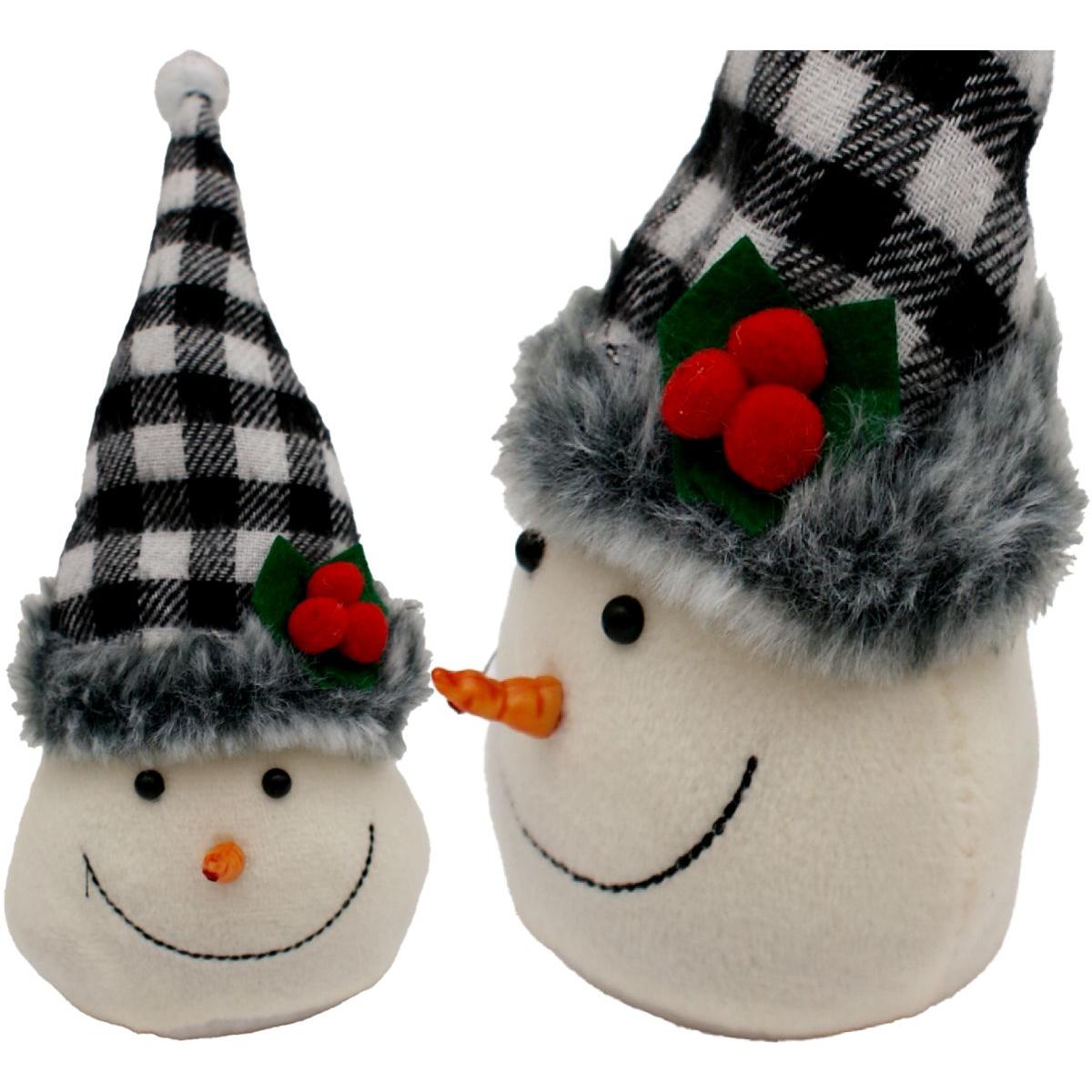 BAŁWANEK DEKORACYJNY Z CZAPKĄ W BIAŁO CZARNĄ KRATKĘ BAŁWANEK DEKORACYJNY Z CZAPKĄ W BIAŁO CZARNĄ KRATKĘ