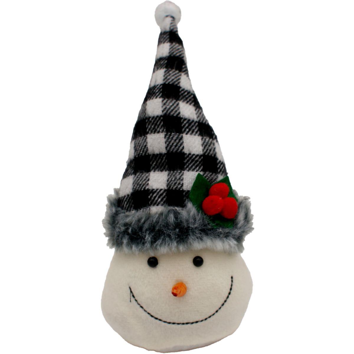 BAŁWANEK DEKORACYJNY Z CZAPKĄ W BIAŁO CZARNĄ KRATKĘ BAŁWANEK DEKORACYJNY Z CZAPKĄ W BIAŁO CZARNĄ KRATKĘ