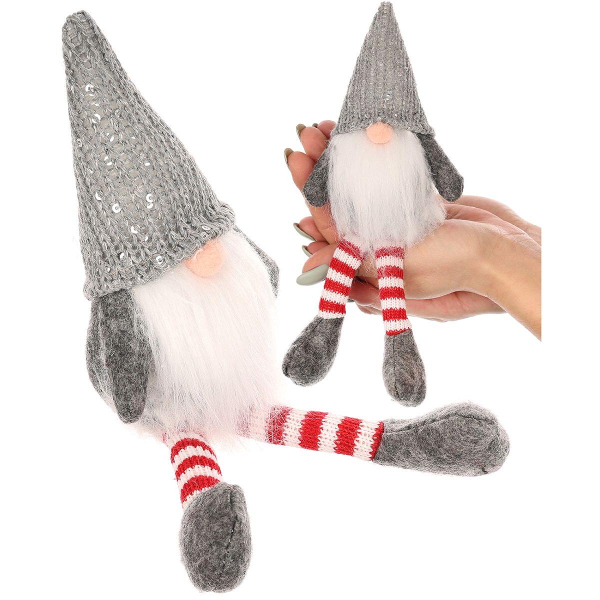 MIKOŁAJ GNOM DEKORACYJNY SZARY 13+10 CM MIKOŁAJ GNOM DEKORACYJNY SZARY 13+10 CM