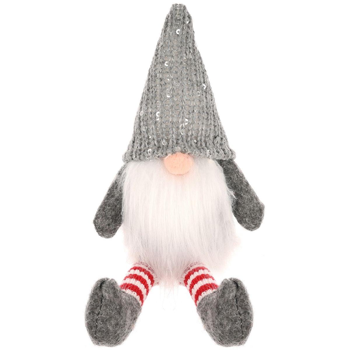MIKOŁAJ GNOM DEKORACYJNY SZARY 13+10 CM MIKOŁAJ GNOM DEKORACYJNY SZARY 13+10 CM