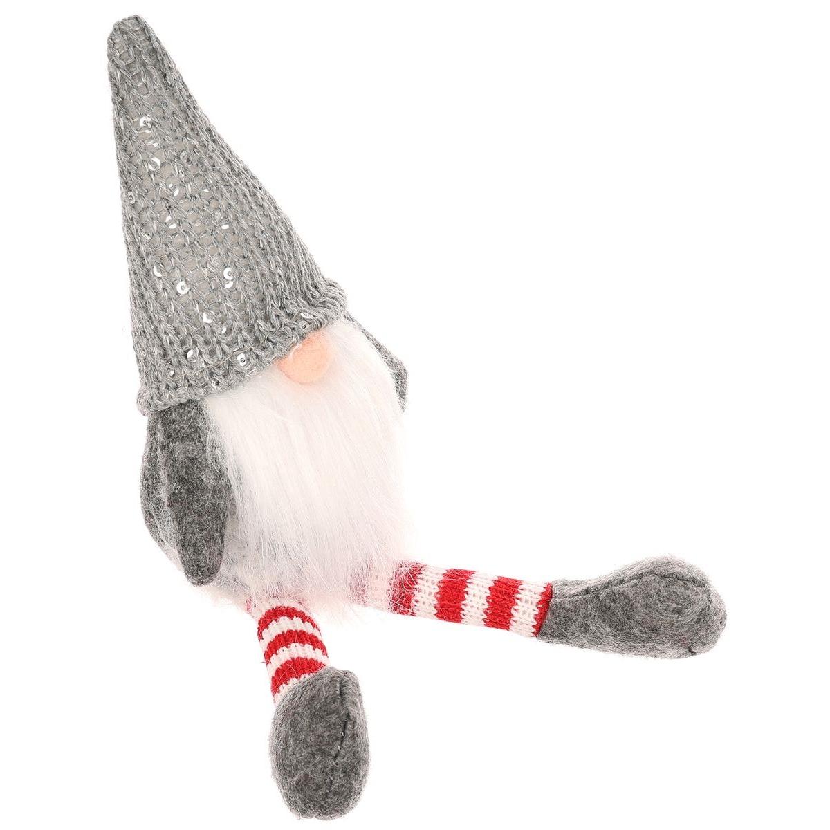 MIKOŁAJ GNOM DEKORACYJNY SZARY 13+10 CM MIKOŁAJ GNOM DEKORACYJNY SZARY 13+10 CM