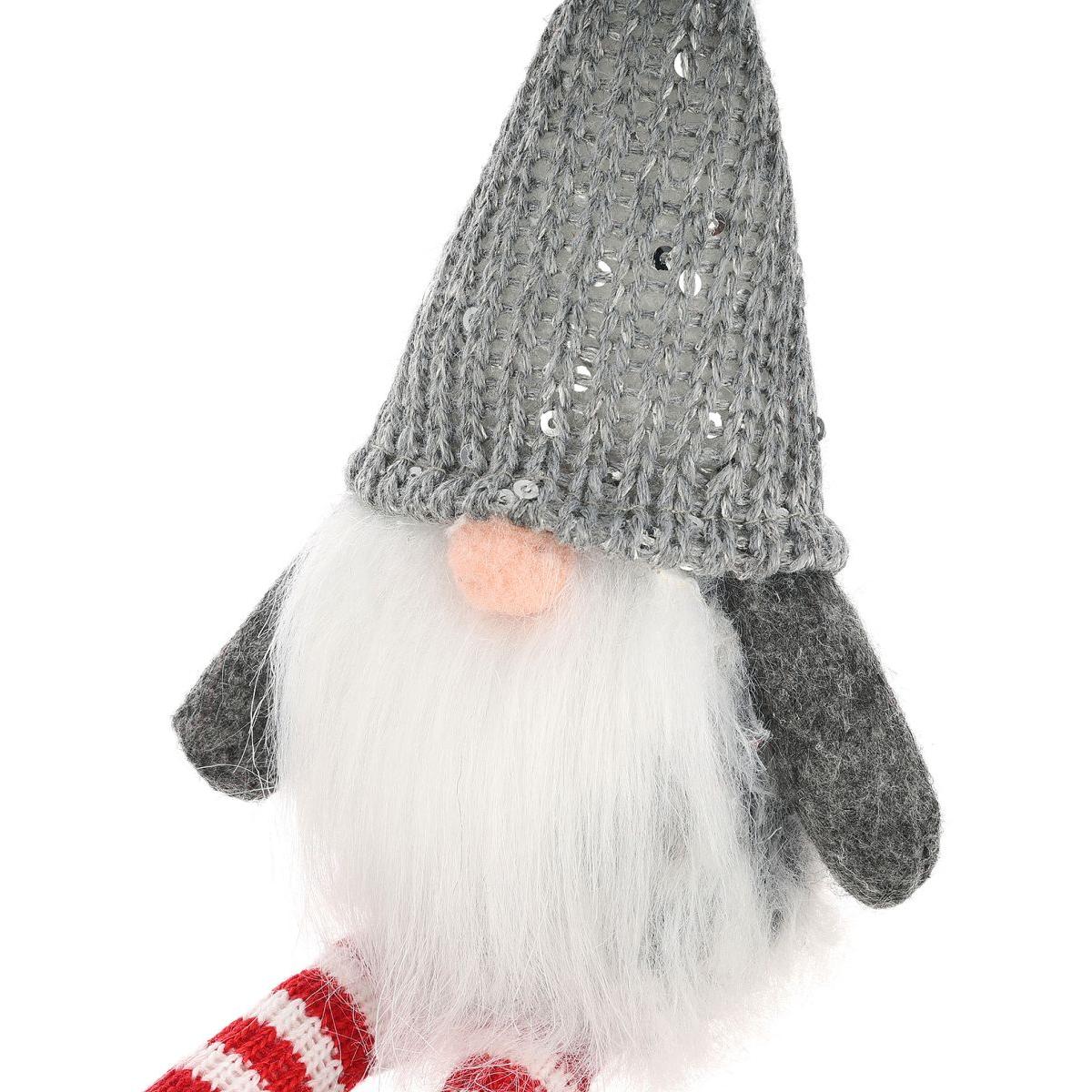MIKOŁAJ GNOM DEKORACYJNY SZARY 13+10 CM MIKOŁAJ GNOM DEKORACYJNY SZARY 13+10 CM