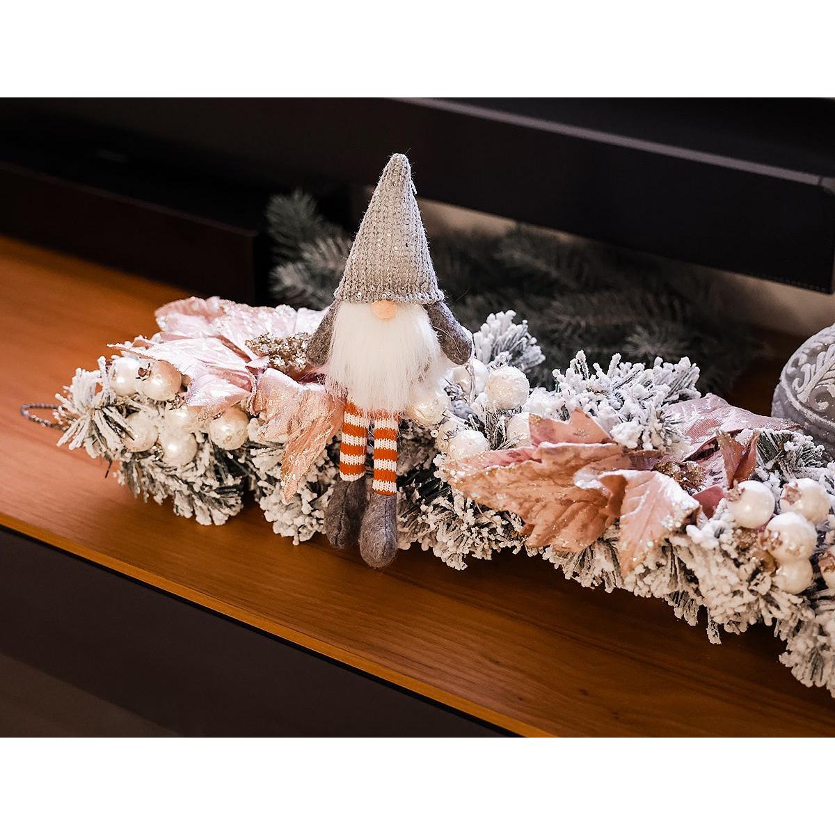 MIKOŁAJ GNOM DEKORACYJNY SZARY 13+10 CM MIKOŁAJ GNOM DEKORACYJNY SZARY 13+10 CM