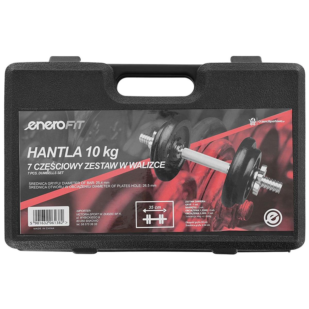HANTLA ŻELIWNA 10 KG WALIZKA ENERO FIT HANTLA ŻELIWNA 10 KG WALIZKA ENERO FIT