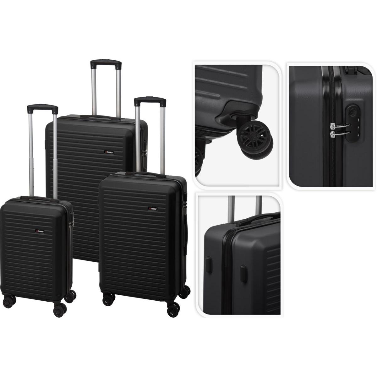 ZESTAW 3 WALIZEK 20/24/28 CALE PROWORLD CZARNY ZESTAW 3 WALIZEK 20/24/28 CALE PROWORLD CZARNY
