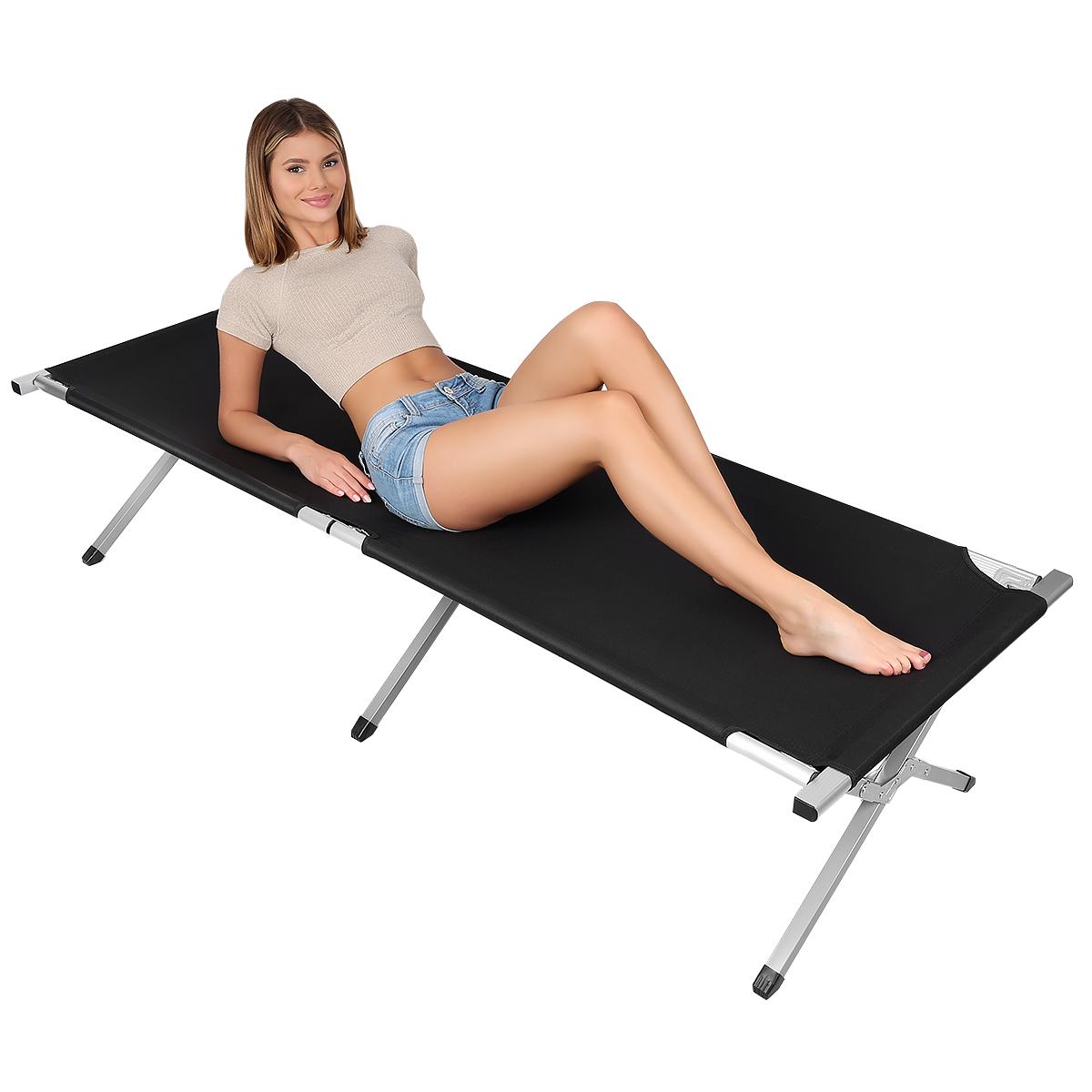 ŁÓŻKO TURYSTYCZNE SKŁADANE Z POKROWCEM CZARNE ŁÓŻKO TURYSTYCZNE SKŁADANE Z POKROWCEM CZARNE