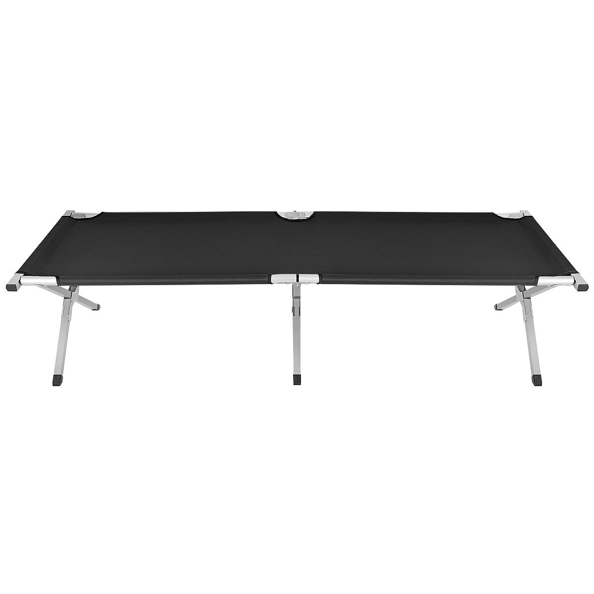 ŁÓŻKO TURYSTYCZNE SKŁADANE Z POKROWCEM CZARNE ŁÓŻKO TURYSTYCZNE SKŁADANE Z POKROWCEM CZARNE