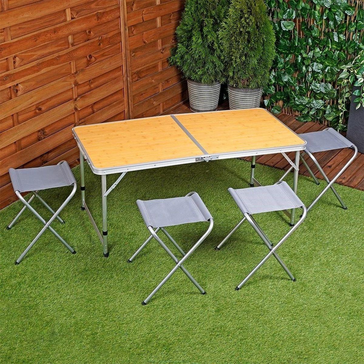 STOLIK TURYSTYCZNY 120x60x70/62/55CM I 4 KRZESEŁKA 33x27x35CM REDCLIFFS BAMBUS STOLIK TURYSTYCZNY 120x60x70/62/55CM I 4 KRZESEŁKA 33x27x35CM REDCLIFFS BAMBUS