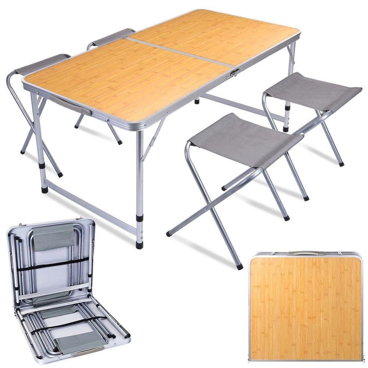 STOLIK TURYSTYCZNY 120x60x70/62/55CM I 4 KRZESEŁKA 33x27x35CM REDCLIFFS BAMBUS STOLIK TURYSTYCZNY 120x60x70/62/55CM I 4 KRZESEŁKA 33x27x35CM REDCLIFFS BAMBUS