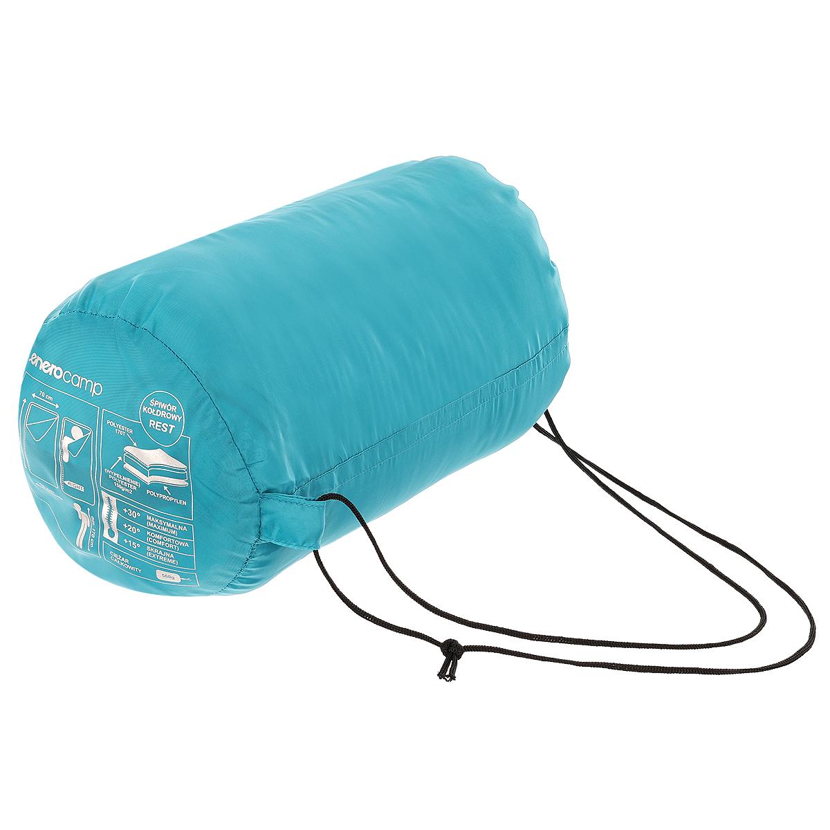 ŚPIWÓR TURYSTYCZNY REST 170X70CM BŁĘKITNY ENERO CAMP ŚPIWÓR TURYSTYCZNY REST 170X70CM BŁĘKITNY ENERO CAMP