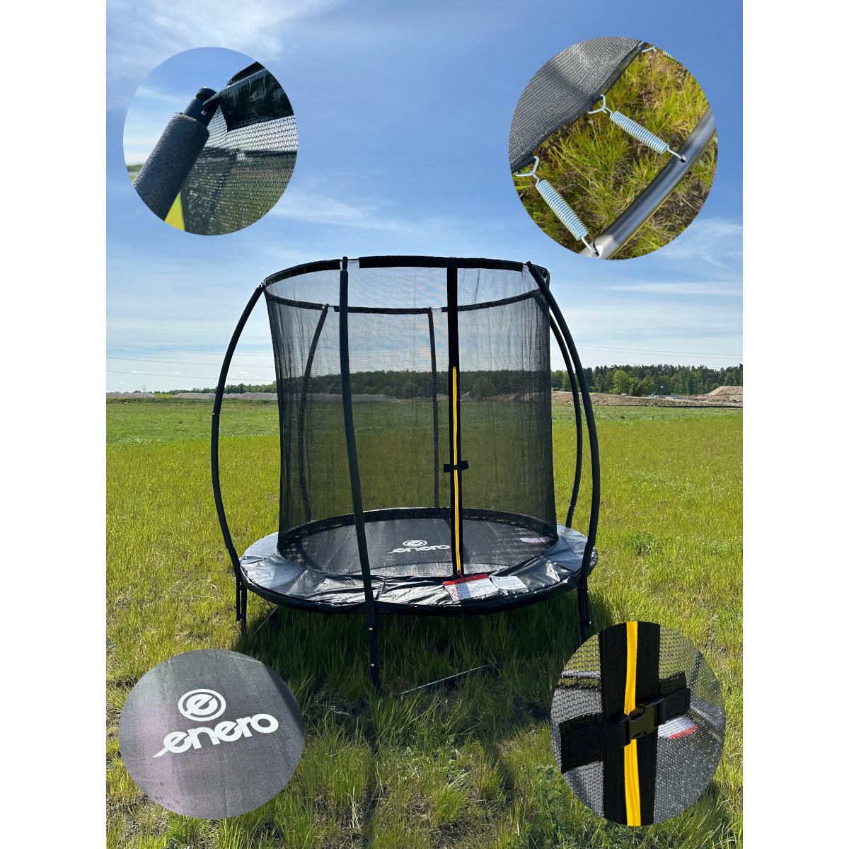 TRAMPOLINA ENERO Z SIATKĄ WEWNĘTRZNĄ fi244CM PREMIUM TRAMPOLINA ENERO Z SIATKĄ WEWNĘTRZNĄ fi244CM PREMIUM