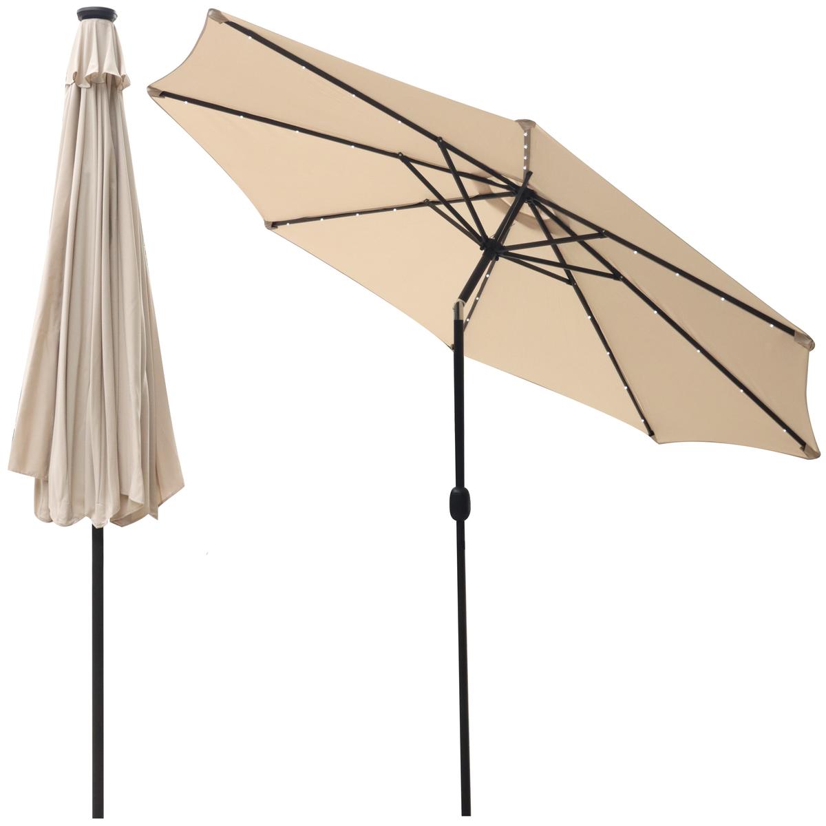 PARASOL OGRODOWY Z OŚWIETLENIEM LED 300CM BEŻOWY PARASOL OGRODOWY Z OŚWIETLENIEM LED 300CM BEŻOWY
