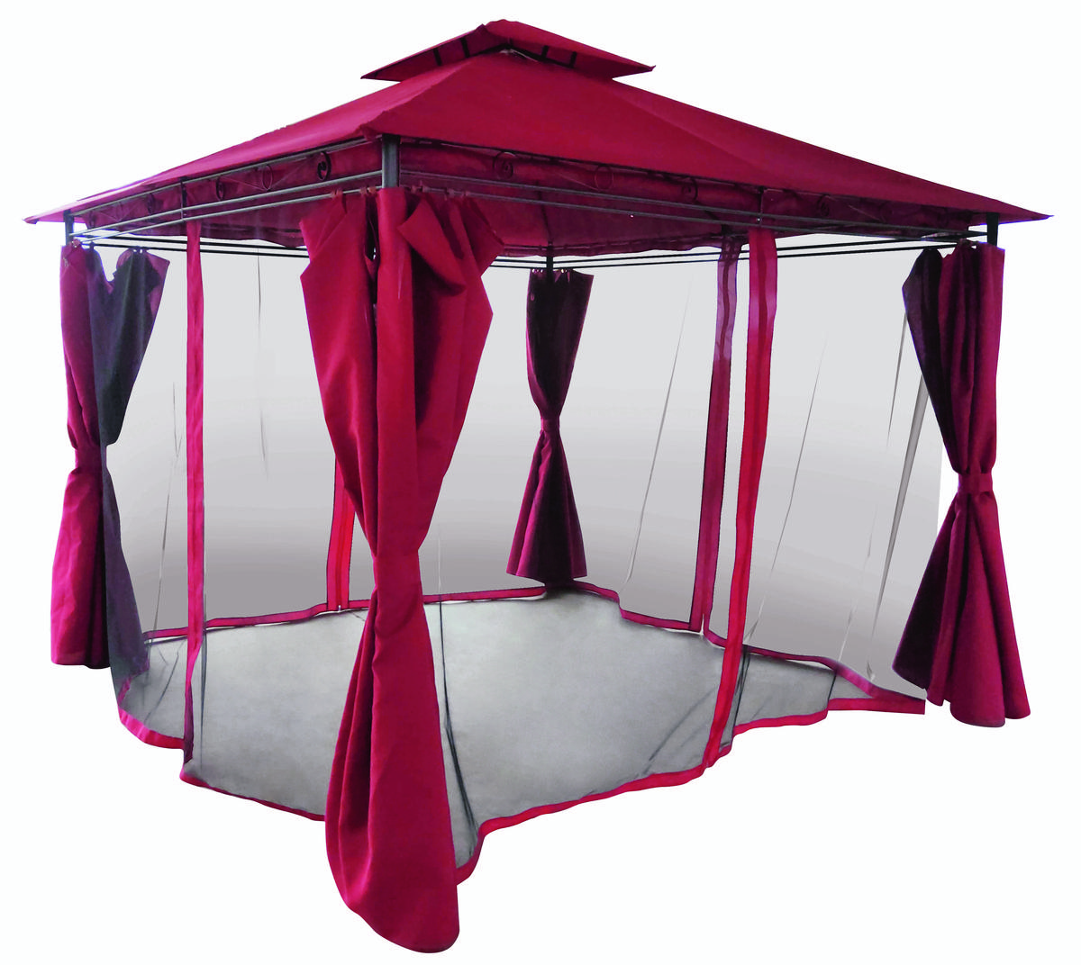 PAWILON OGRODOWY 3x3x2.6M Z ZASŁONAMI I MOSKITIERĄ BORDOWY PAWILON OGRODOWY 3x3x2.6M Z ZASŁONAMI I MOSKITIERĄ BORDOWY