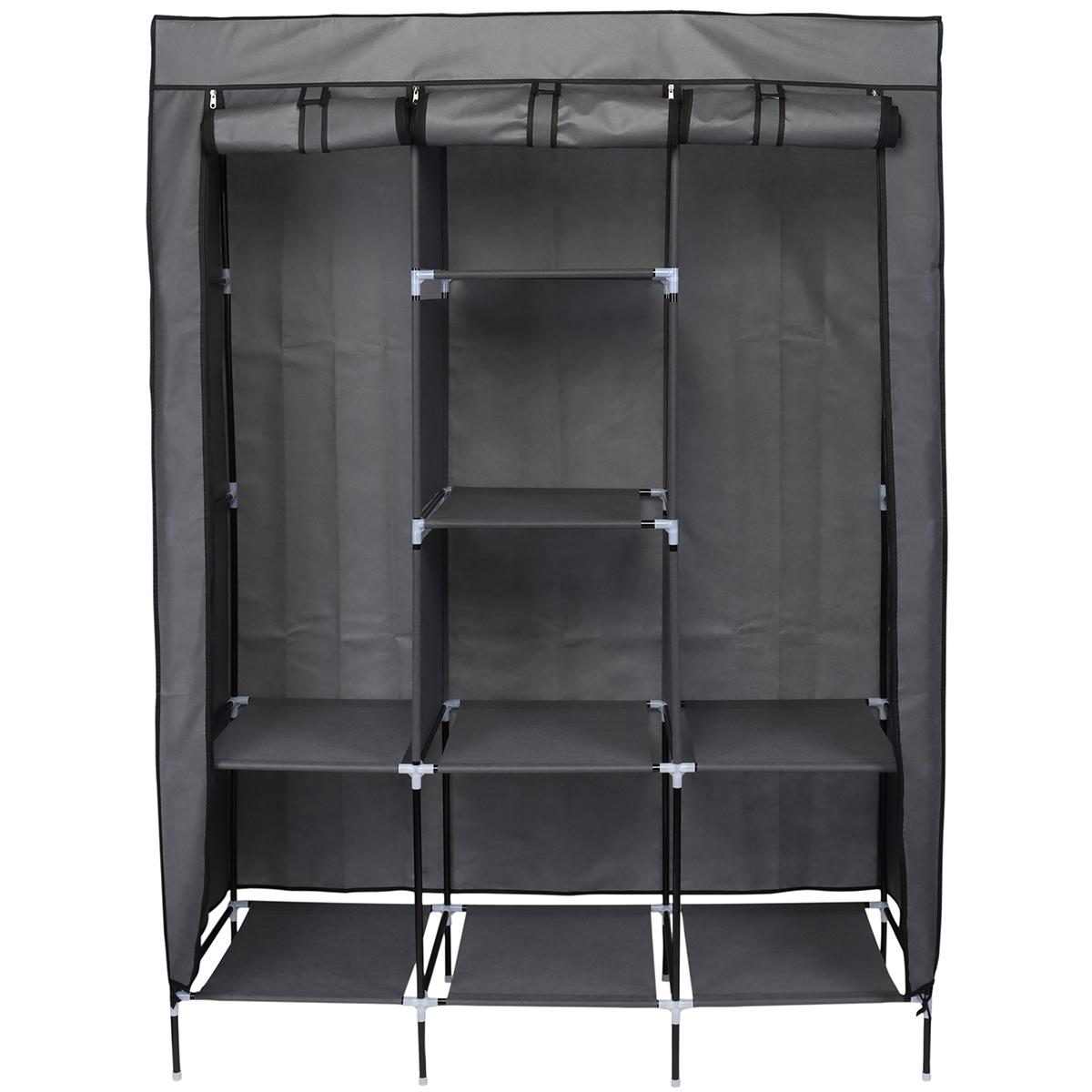 SZAFA TEKSTYLNA GARDEROBA 127x45x172CM CIEMNOSZARA 45221 SZAFA TEKSTYLNA GARDEROBA 127x45x172CM CIEMNOSZARA 45221