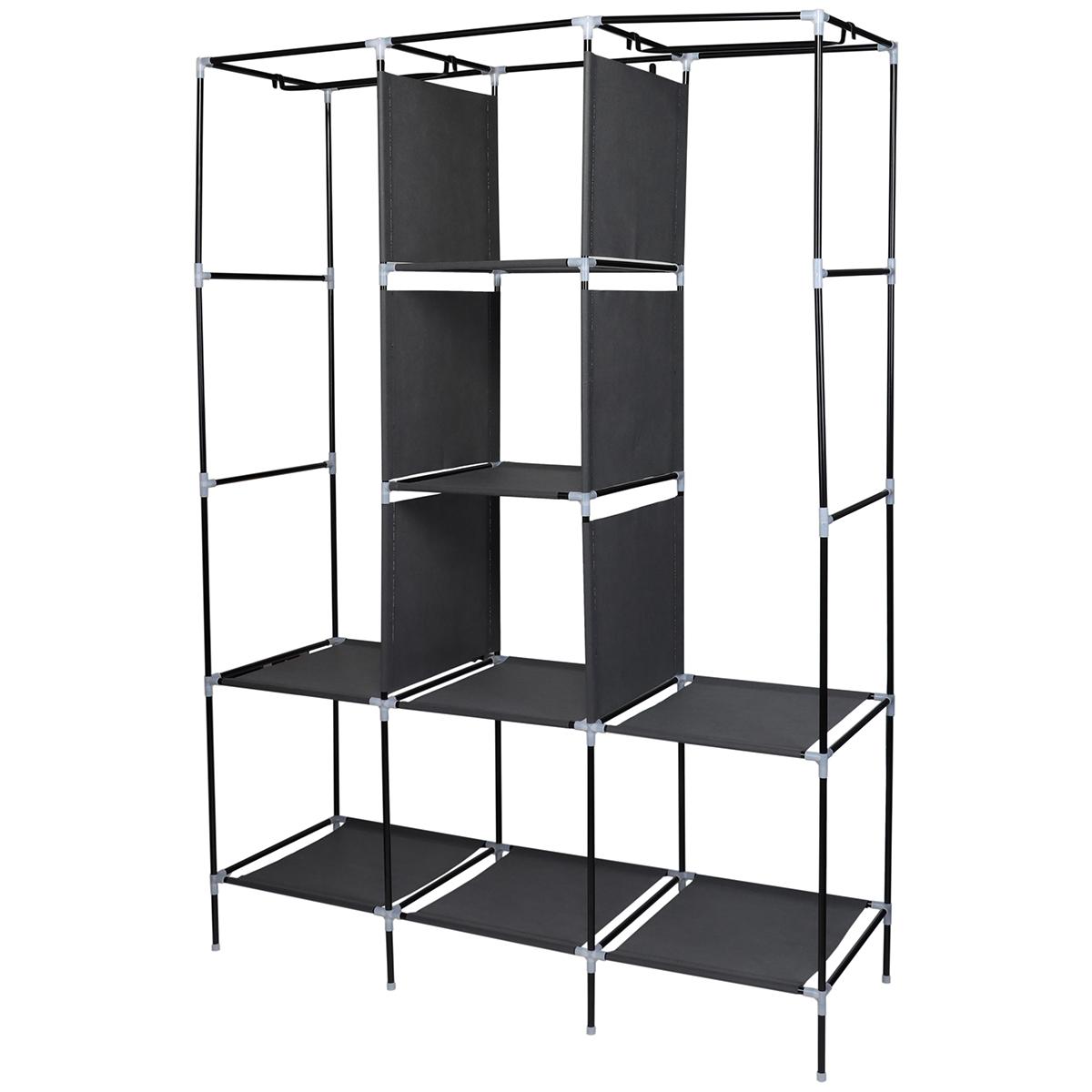 SZAFA TEKSTYLNA GARDEROBA 127x45x172CM CIEMNOSZARA 45221 SZAFA TEKSTYLNA GARDEROBA 127x45x172CM CIEMNOSZARA 45221