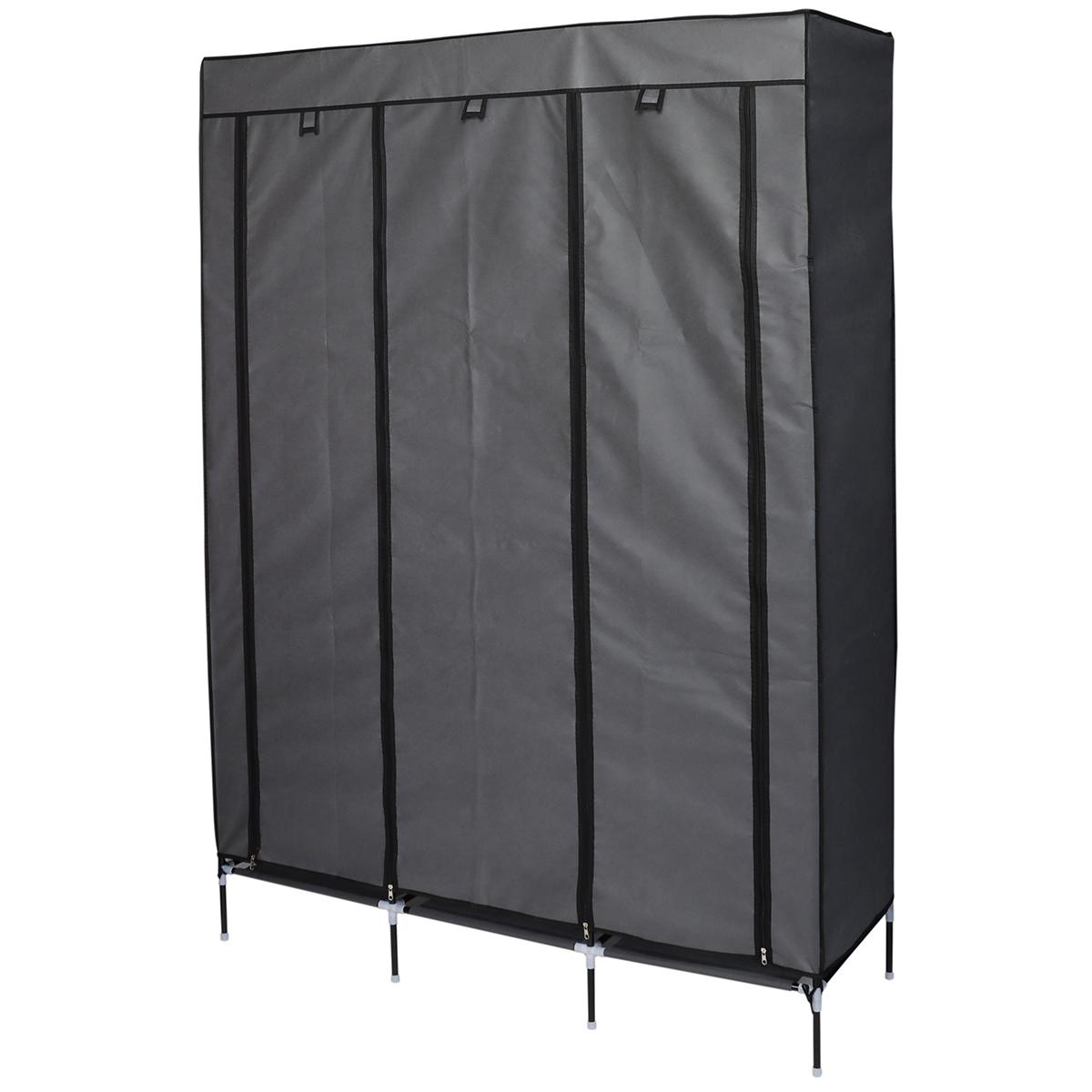 SZAFA TEKSTYLNA GARDEROBA 127x45x172CM CIEMNOSZARA 45221 SZAFA TEKSTYLNA GARDEROBA 127x45x172CM CIEMNOSZARA 45221