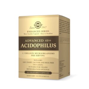 SOLGAR Advanced 40+ Acidophilus - Jelitowa flora bakteryjna Bez Kartonika (60 kaps.)