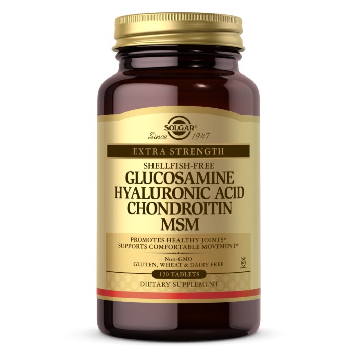SOLGAR Glukozamina, Kwas hialuronowy, Chondroityna i MSM (120 tabl.)