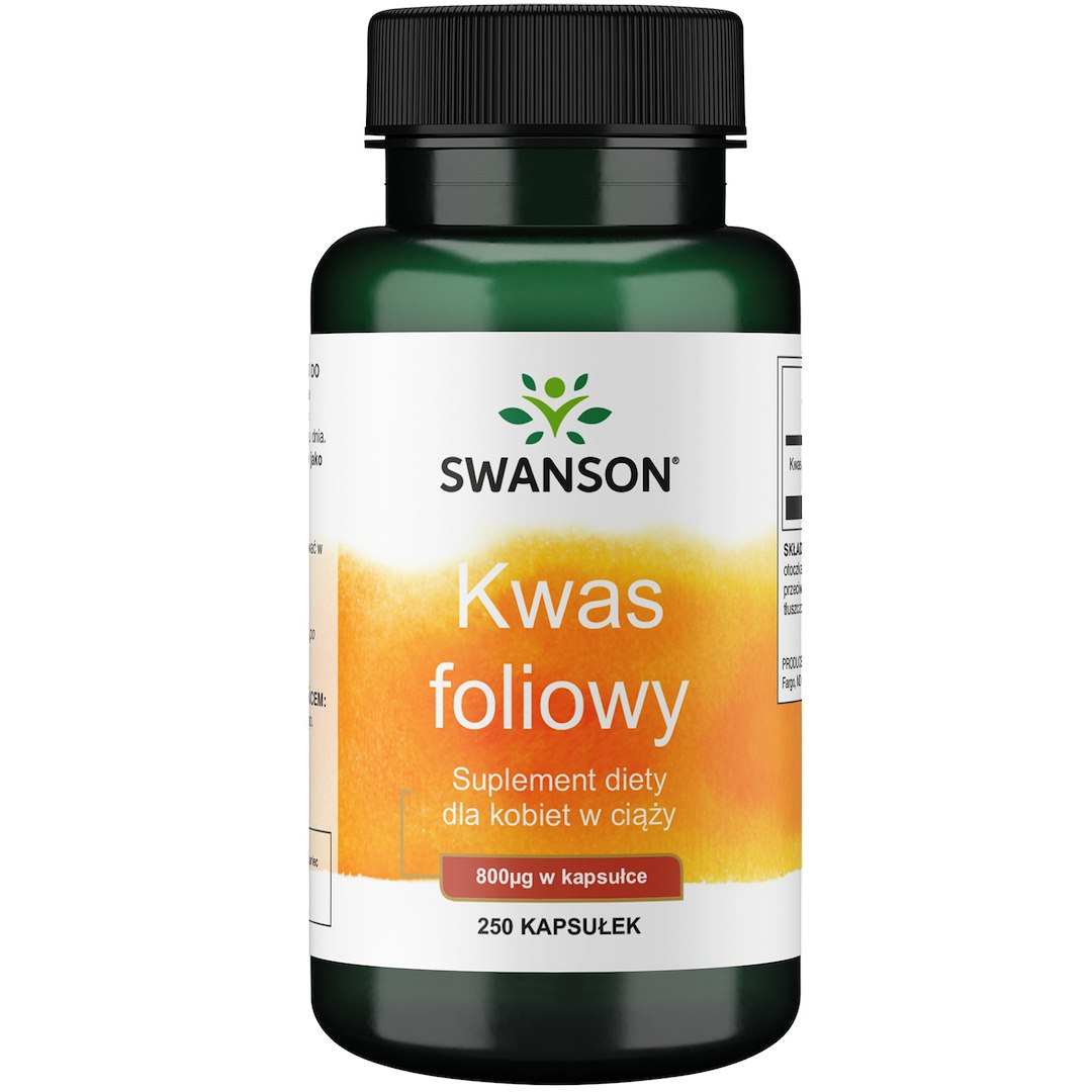 SWANSON Kwas foliowy 800 mcg dla kobiet w ciąży (250 kaps.)