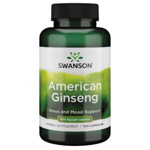 SWANSON American Ginseng - Żeń-szeń Amerykański 550 mg (100 kaps.)