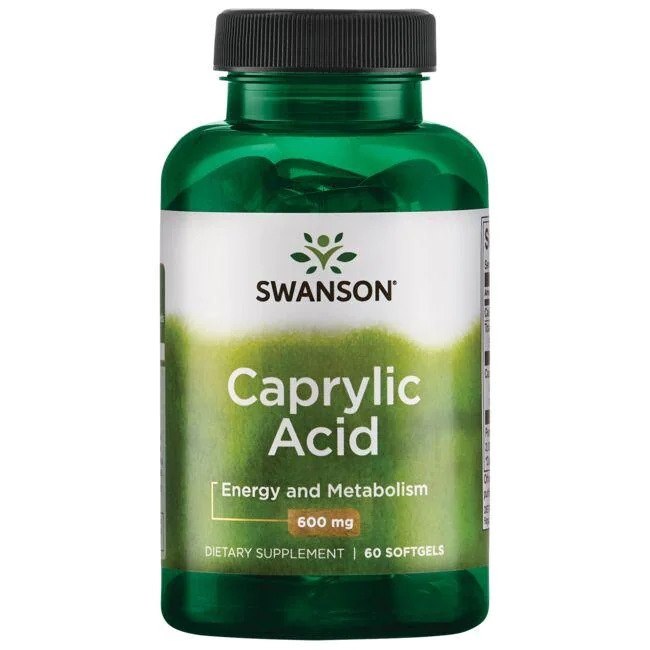 SWANSON Caprylic Acid - Kwas kaprylowy 600 mg (60 kaps.)