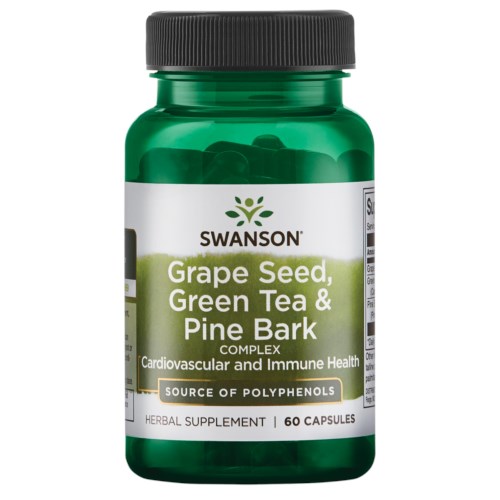 SWANSON Grape Seed, Green Tea & Pine Bark Complex (60 kaps.)