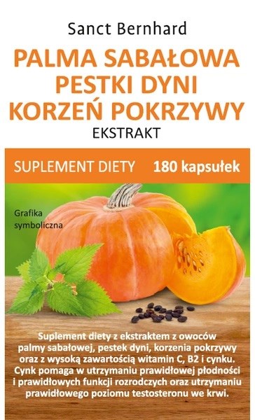 KRAUTERHAUS SANCT BERNHARD Palma sabałowa, pestki dyni, korzeń pokrzywy - ekstrakt (180 kaps.)