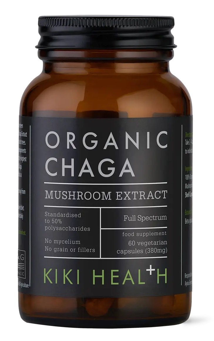 KIKI HEALTH Organic Chaga Mushroom Extract - Ekstrakt z grzyba Chaga (60 kaps.)