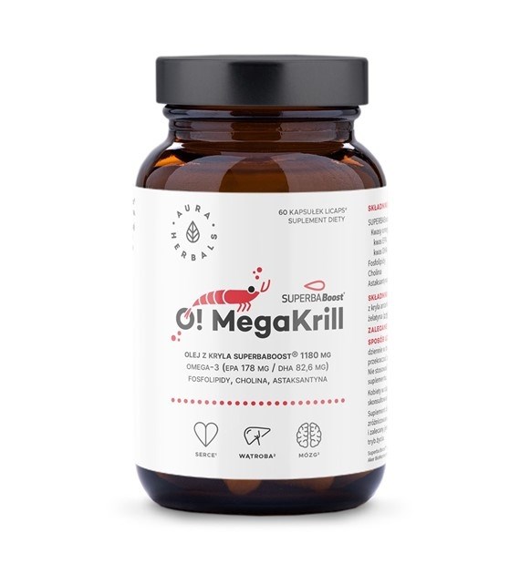 AURA HERBALS O! MegaKrill - olej z kryla 1180 mg (60 kaps.)