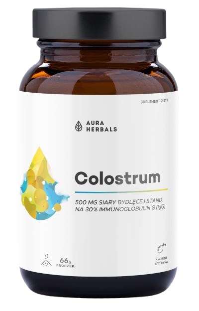 AURA HERBALS Colostrum 500 mg, kwaśna cytryna (66 g)