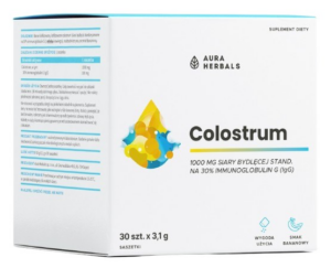 AURA HERBALS Colostrum 1000 mg, bananowe, saszetki (30 szt.)