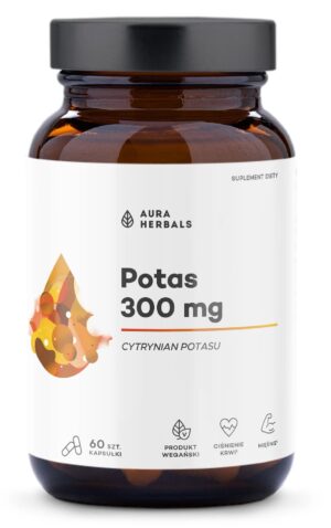 AURA HERBALS Potas 300 mg, cytrynian potasu (60 kaps.)