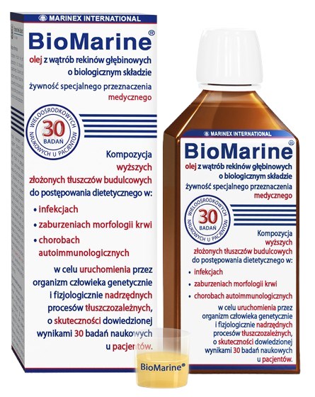 MARINEX BioMarine olej z wątrób rekinów głębinowych o biologicznym składzie (100 ml)