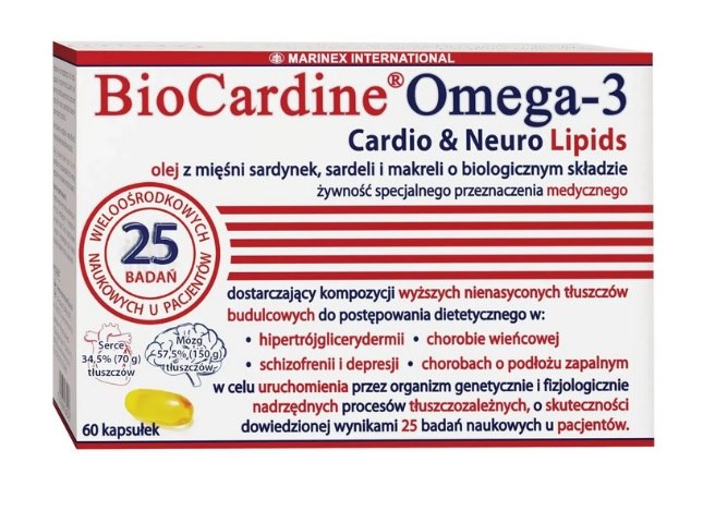MARINEX BioCardine Omega-3 Cardio & Neuro Lipids (60 kaps.)