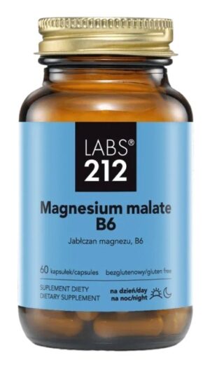 LABS212 Magnesium malate B6 - Jabłczan magnezu + witamina B6 (60 kaps.)