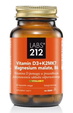 LABS212 Vitamin D3 + K2MK7 + Magnesium malate + B6 (60 kaps.)