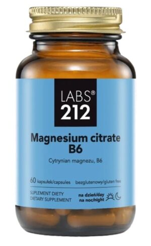 LABS212 Magnesium citrate B6 - Cytrynian magnezu + witamina B6 (60 kaps.)