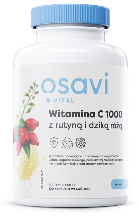 OSAVI Witamina C 500 mg z rutyną i dziką różą (120 kaps.)