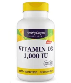HEALTHY ORIGINS Vitamin D3 1000 IU - Witamina D (360 kaps.)