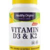 HEALTHY ORIGINS Vitamin D3 & K2 - Witamina D3 + K2 (60 kaps.)