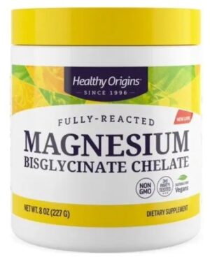 HEALTHY ORIGINS Magnesium Bisglycinate Chelate - Chelat Magenzu w proszku (227 g)