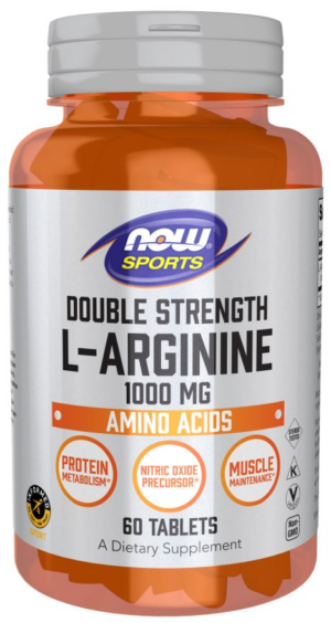 NOW FOODS L-Arginine 1000 mg Double Strength - L-Arginina 1000 mg (60 tabl.)