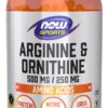NOW FOODS Arginine 500 mg + Ornithine 250 mg (250 kaps.)